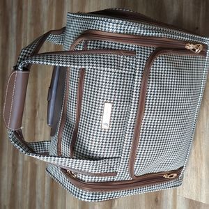 London Fog herringbone rolling carry on bag
